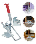 Heavy Duty Toggle Latch Clamp With 2183lbs Holding Power And Quick Release Pull Hasp For Freezer Doors Gun Vests And Toolboxes Made From Strong Galvanized Iron in a tabletop view.