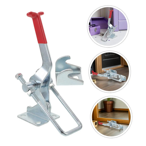 Heavy Duty Toggle Latch Clamp With 2183lbs Holding Power And Quick Release Pull Hasp For Freezer Doors Gun Vests And Toolboxes Made From Strong Galvanized Iron in a tabletop view.