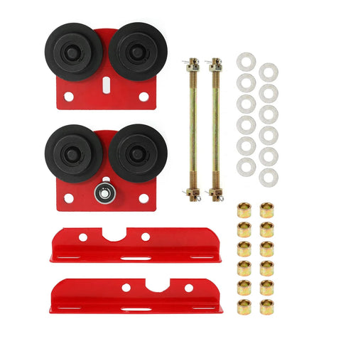 Manual Trolley For I Beams With Wide Flange 1.57 To 4.64 Inches Universal Fit Heavy Duty 0.5 Ton 1102 Lbs Capacity Four Wheel Track Parts