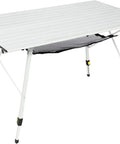Portable Folding Camping Table With Adjustable Aluminum Legs Roll Up Table Carrying Bag Included For Outdoor Use Silver