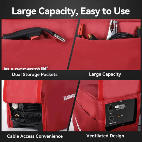 Waterproof Welder Cover, Protective Dust Shield For Welding Machines with dual storage pockets and ventilated design