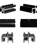 Slick Non Rotating Hole Brackets For Hard Tri Fold Truck Bed Tonneau Covers, black aluminum mounts, 4-piece set for Tacoma, Tundra.