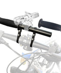 Kid Friendly MTB Handlebar Extender For Mountain Bikes Aluminum Alloy Front Seat Bar Mount 11.8 Inch Extension attached to bike.