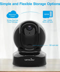 Smart 2K Home Security Camera Indoor WiFi Cam For Baby And Pets with SD card slot and cloud storage options