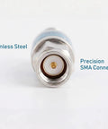 2W SMA DC Blocker 50 Ohm 6GHz RF Blocker For RF Systems angled view showing SMA connector and stainless steel material.