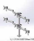 Slick Dual Monitor Mount Aluminum Computer Stand Desk Arm Bracket For Lcd Screens in a detailed assembly view, showcasing two adjustable arms.