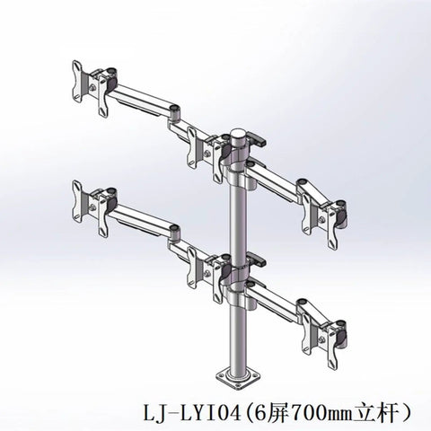 Slick Dual Monitor Mount Aluminum Computer Stand Desk Arm Bracket For Lcd Screens in a detailed assembly view, showcasing two adjustable arms.