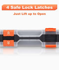 Orange 34 Compartments Double Sided Small Parts Organizer With Removable Dividers And Clear Lid Tackle Box closed view