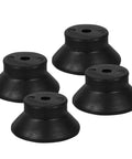 Solid 4 Piece 3d Printer Anti Vibration Feet Pads Rock Solid Rubber Shock Absorbers resting in a cluster for machine stability.