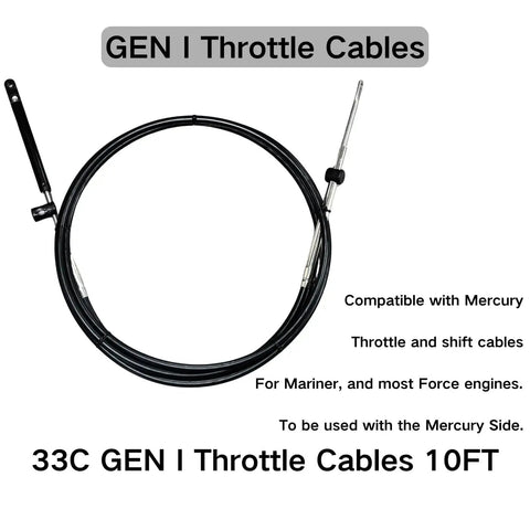 Remote Control Throttle Cable For Outboard Motors 10 Ft Gen I Shift Cable Replacement With Stainless Steel Inner Wire