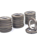 Stacks of 20 Pack Curtain Grommet Kit With 1.7 Inch Inner Diameter Silencer Sliding Brown ABS Grommets For Fabric Fasteners Reusable Snap Install.