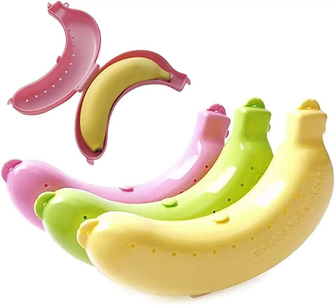 Reusable Banana Keeper Guard With Secure Snap Lid Keeps Bananas Fresh And Prevents Bruising For Tailgate Days Camping Trips And Backyard Hangouts Portable Fruit Travel Case featuring multiple colorful cases.
