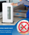 Eight Pack Heavy Duty Oval Felt Furniture Sliders for moving cabinet easily on hard floors without damage, 3.5x6 inches.