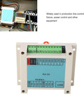 12-24VDC PLC Controller with 8 inputs and 7 outputs for industrial automation in use and close-up