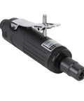Heavy Duty Pneumatic Die Grinder Kit with quarter inch shank for precise metal and ceramic cutting, polished black finish.