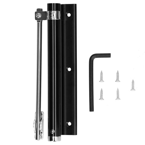 Light Duty Stainless Steel Door Closer With Automatic Spring And Adjustable Tension, Quiet Soft Closing Mechanism, components shown