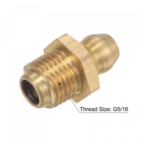 Brass Straight Grease Fittings Kit 5/16-32 Thread 10mm Width Hydraulic Lubrication Fittings Assortment Pack close-up