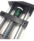 Rock Solid Double Rail Sliding Table With SFU 1204 Ballscrew For Slick XYZ Axis Motion Stage Dead On Precision CNC Platform 400mm view of guiding rails and ballscrew mechanism.