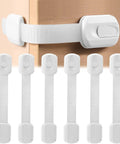 Kid Safe Safety Strap Locks For Fridge Cabinets Drawers Dishwasher And Toilet, Adjustable No Drill Adhesive Locking Straps, Easy Install