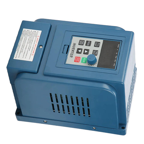 Variable Frequency Drive 380V 3A Speed Controller For 3 Phase 0.75kW Motor, blue unit with control panel