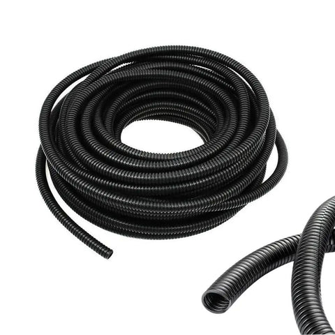 One Quarter Inch Wire Loom Split Tubing 100 Ft Black Cord Protector For Wires And Hoses Auto Car Truck Diy Cable Shield Flexible Plastic Split Conduit