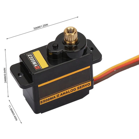 Close-up of ES08MA II Metal Gear Analog RC Servo Motor Drive Set Four Piece, shockproof and stable for drones and robots.
