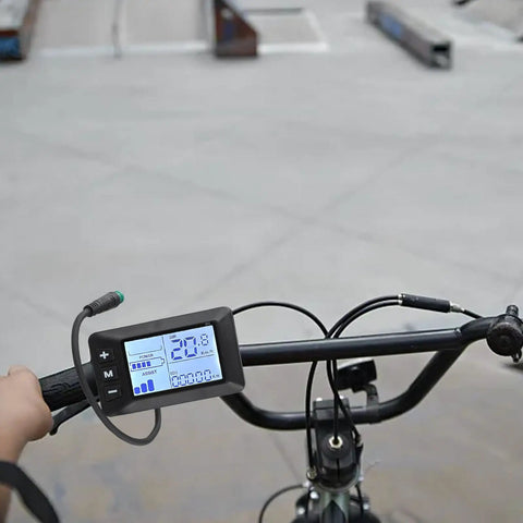Electric Bike LCD Display For Handlebars 24V 36V 48V Compatible E Bike Control Panel 0.87 Inch Connector No 2 Communication Protocol Black And White Screen Ride Ready Gauge Upgrade
