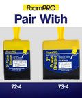 Top Shelf Classic Foam Paint Brush Set With Heavy Duty Handle and Four Easy Swap Refills for coverage on wood stains.