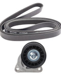 Heavy Duty Serpentine Drive Belt And Tensioner Assembly Kit Fits Import Vehicles With Oem Spec Accuracy Including Part Number 04854033AB belt and pulley