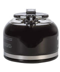 Drip Free 10 Cup Coffee Carafe With Arc Pour Lid And Spout Delivers The Cleanest Pour On The Market, black lid view