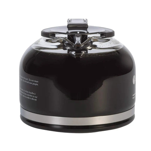 Drip Free 10 Cup Coffee Carafe With Arc Pour Lid And Spout Delivers The Cleanest Pour On The Market, black lid view