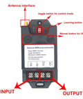 Ultra Long Range Wireless Remote Control Switch receiver with antenna interface and manual buttons for AC 110V 220V.