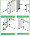 Heavy Duty 100 Count Stainless Steel Cam Locks For Cabinet Hardware With No Sweat Assembly And Kickass Sturdiness Perfect For Quick Furniture Build Out Jobs That Will Last A Lifetime installation instructions showing wooden dowels and connectors.
