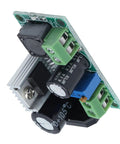 No Fuss Adjustable Dc Dc Power Supply Module Featuring Wide 5V To 48V Input Range And Smooth Step Down Output Up To 33V At 3 Amps with heat sink.