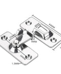 Rock Solid Smooth Action Sliding Bolt Latch Made From Real 304 Stainless Steel, 90 Degree Gate Door Lock with dimensions.