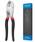 10 Inch High Leverage Cable Cutter Pliers with non-slip grips and box, made of 55 steel for thick wire cutting.