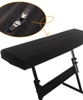 Premium Suede Digital Piano Keyboard Cover For 76 To 88 Keys With Dust Protection showing dual music stand zippers