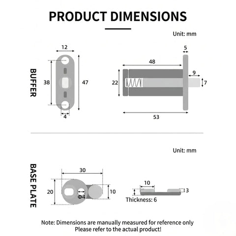 Diagram of Soft Close Drop Down Vanity Hinge With Quick Release, 48mm hole, concealed cabinet hardware dimensions.