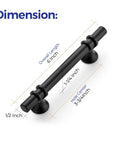 Dope 30 Pack 6 Inch Matte Black Cabinet Pulls With Round Base For Kitchen Cabinets And Cupboards, 6 Inch Length, 3.75 Inch Hole Center