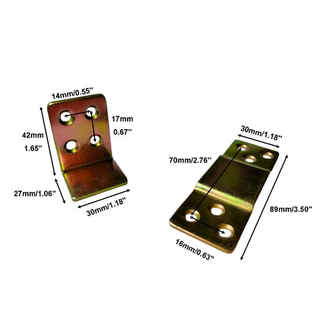 10 Sets Bed Hinges With Screws Hidden Bed Hinge Hardware For Bed Frames Durable Iron Steel Draw Surface 89mm x 30mm x 2mm