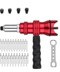 Upgrade Your Gear With This Ultimate Durability Drill Adapter For Riveting That Slaps With 100 AntiCorro Coated Rivets Perfect For Trailer Hacks HVAC Fixes And Snagging Stuck Bolts In Hard Metal Jobs Fast, red drill adapter with rivets