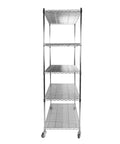 Hella Tough 5 Tier Wire Shelving Cart With Rolling Casters Adjustable Heavy Duty Storage Rack For Garage Home Shop Flex Your Space No Fuss Vertical Organization Unit with chrome finish.