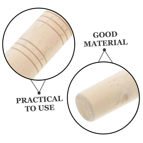 Close-up of wooden sickle handle grip material and ends, highlighting ergonomic design for comfort and replacement use in gardening.
