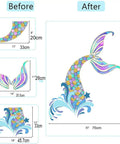 Homie Mermaid Wall Decals For Girls Nursery Room Decor And Kids Bedroom Decoration Tail Stickers Baby Girl Purple Tail Wall