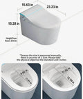 Hands Free Foot Operated Wall Mount Smart Toilet With Automatic Bidet Heated Seat Touchless Auto Flush dimensions and measurements