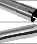 Close-up of stainless steel U bend from 16 Piece 2.5 Inch Stainless Steel Exhaust Tubing Mandrel Bend Kit With Straight And U Bends Slip Fit Joints