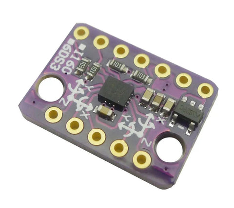 BMI160 6 Axis Gyroscope Gravity Acceleration Sensor Module 6DOF Accelerometer Gyroscope Gravity Detector Sensor With I2C And SPI 3 To 5V Power Range Dope Versatile Motion Sensing Kit For Walking Step Tracking And Projects, purple PCB module