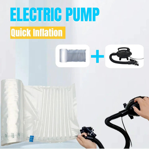 Heavy Duty Bubble Cushion Wrap For Shipping Fragile Items With Large Inflatable Air Pillows And Hand Pump, Reusable Eco Friendly Packing Material For Bottles And TV Protection, 11.8 Inch Width By 131 Feet Roll with electric pump for quick inflation