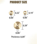 Brass Clock Hand Nut Set 9-Piece For Grandfather Clocks product size chart with measurements in inches