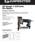 Strong Armed Pneumatic 23 Gauge Pin Nailer Forged From Hardened Aluminum With Rear Air Exhaust and double trigger guard.